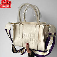 Женская маленькая сумка с двумя отделениями на молнии из эко кожи Marc Jacobs Tote Bag Small