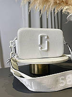 Женская сумка Marc Jacobs The Snapshot Total White (Белая) сумка Кросс Боди эко кожа на 2 отделения MJ