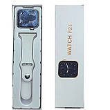 Смартгодинник F21 з голосовим викликом, функціями фітнесу та здоров'я, з можливістю бездротового заряджання Білий, фото 4