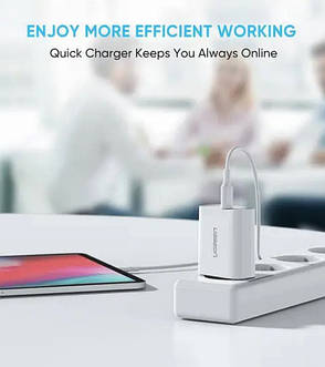 Мережевий зарядний пристрій Ugreen CD137 PD 20W Fast Charger + USB-C to Lightning Cable 1m Suit, фото 3