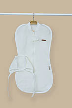 Євро пелюшка на блискавці з шапочкою, "Капітон" молочна