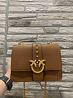 Pinko classic love bag icon simply brown 23x16x7 высокое качество женские сумочки и клатчи высокое качество