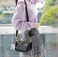 Женская мини сумочка клатч с цепочкой в стиле рептилия. Маленькая сумка с ключницей брелком высокое качество
