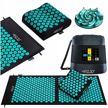 Килимок акупунктурний з подушкою 4FIZJO Ergo Mat XL Аплікатор Кузнєцова 4FJ0384 Black/Blue