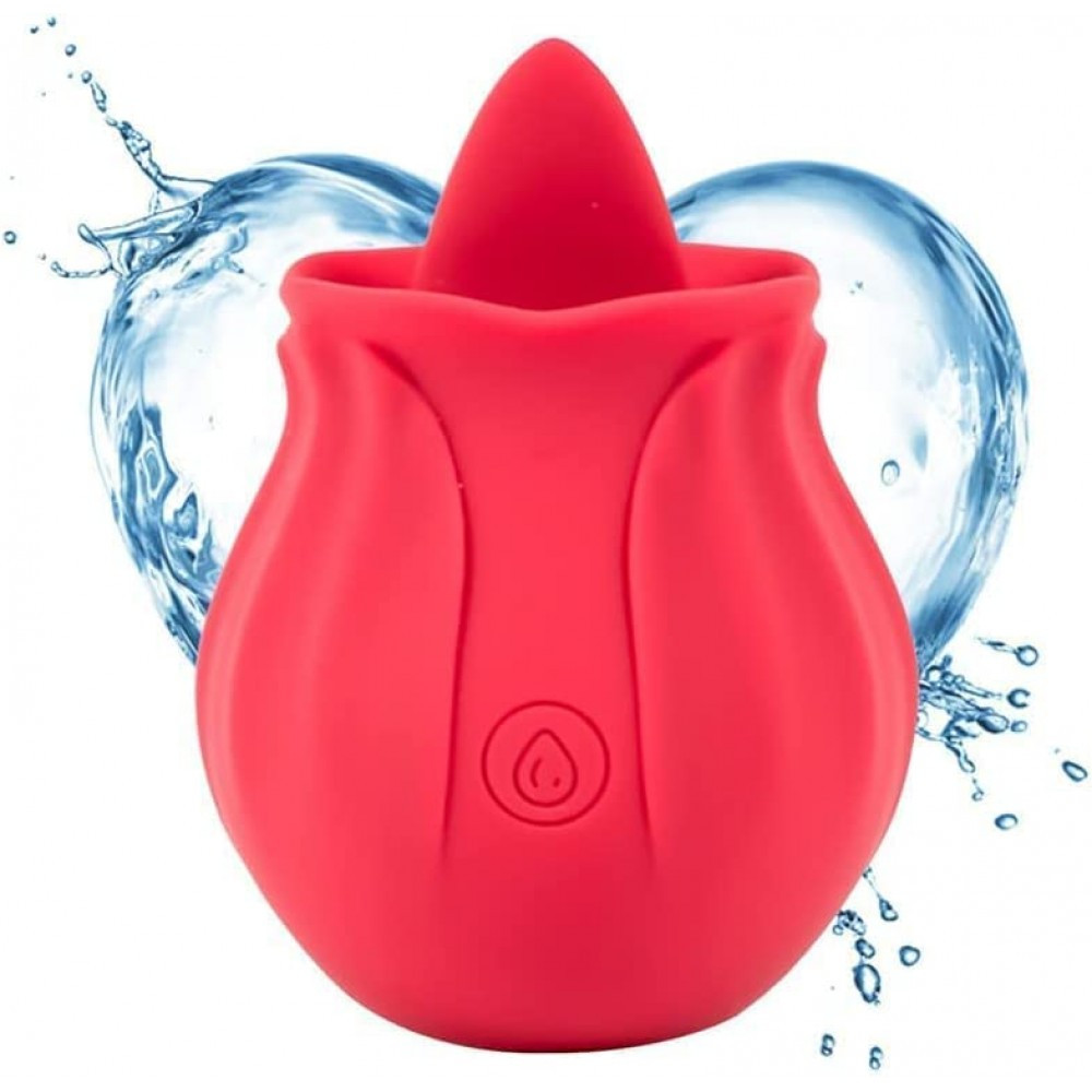 Вібратор трояндочка з язичком, фото 1