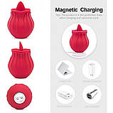 Вібратор трояндочка з язичком, фото 2