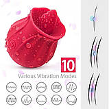 Вібратор трояндочка з язичком, фото 4