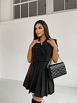 Трендовий жіночий костюм укорочений жакет з коротким рукавом та спідниця Kan1639, фото 3