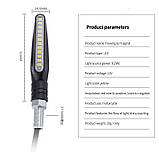 Світлодіодні поворотники для мотоцикла, електротранспорти динамічні 2 шт., фото 9