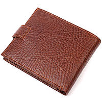 Функціональний чоловічий гаманець із хлястиком із натуральної шкіри KARYA 21080 Світло-коричневий висока якість