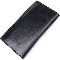 Вертикальный бумажник для мужчин из натуральной кожи ST Leather 19420 Черный высокое качество