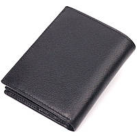 Вертикальный небольшой кожаный кошелек без застежки KARYA 21362 Черный высокое качество
