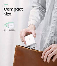 Адаптер живлення для телефону Ugreen CD170 White USB+USB Type-C Wall Charger 36W 3A, фото 6