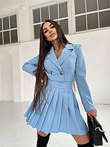 Трендовий жіночий костюм укорочений жакет з довгим рукавом та спідниця Kan1640, фото 4