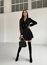 Трендовий жіночий костюм укорочений жакет з довгим рукавом та спідниця Kan1640, фото 3