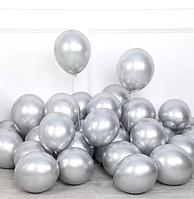 Воздушный шар Хром серебро, латексные шары 30 см 12" Китай