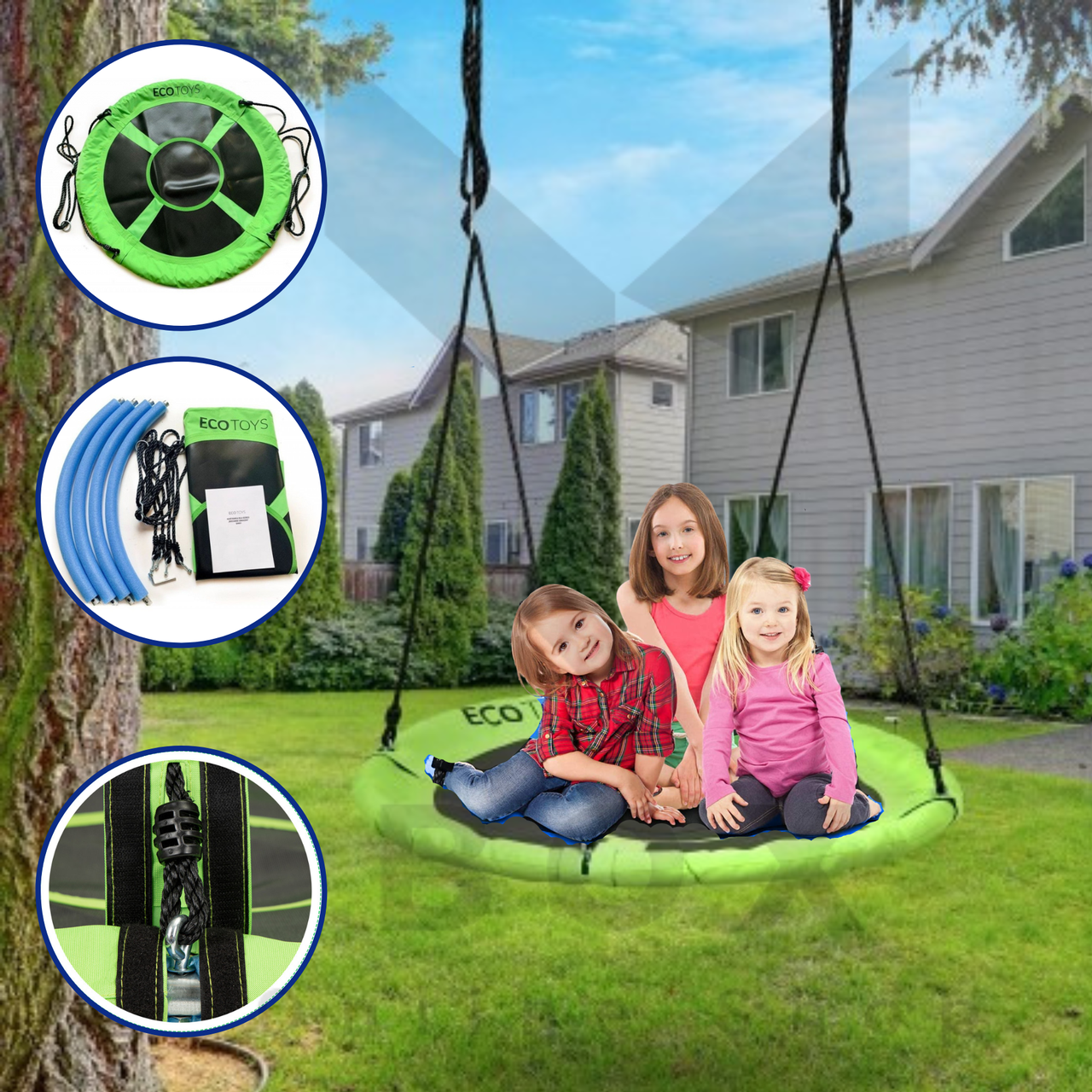 Садова гойдалка гніздо 100 см ECOTOYS, Стілець на підвісах