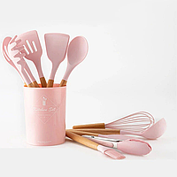 Набор кухонных принадлежностей 12шт Kitchen Set Розовый / Комплект инструментов для кухни
