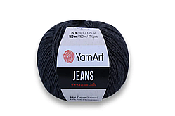 Пряжа для в'язання Yarn Art Jeans. 50 г. 160 м. Колір — 28 темно-сірий