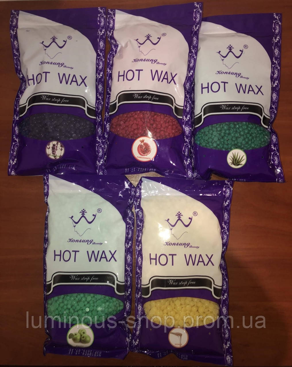 Горячий воск в гранулах для депиляции Konsung Hot Wax Мёд 500g LU - фото 3 - id-p1864824095