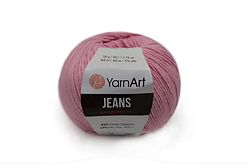 Пряжа для в'язання Yarn Art Jeans. 50 г. 160 м. Колір — 36 яскраво-рожевий