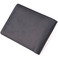 Функциональный кожаный кошелек без застежки Украина GRANDE PELLE 16755 Черный высокое качество