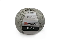 Пряжа для в'язання Yarn Art Jeans. 50 г. 160 м. Колір 49 світло-сірий