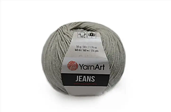 Пряжа для в'язання Yarn Art Jeans. 50 г. 160 м. Колір — 49 світло-сірий