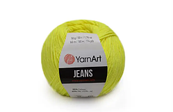 Пряжа для в'язання Yarn Art Jeans. 50 г. 160 м. Колір — 58 світло-жовтий