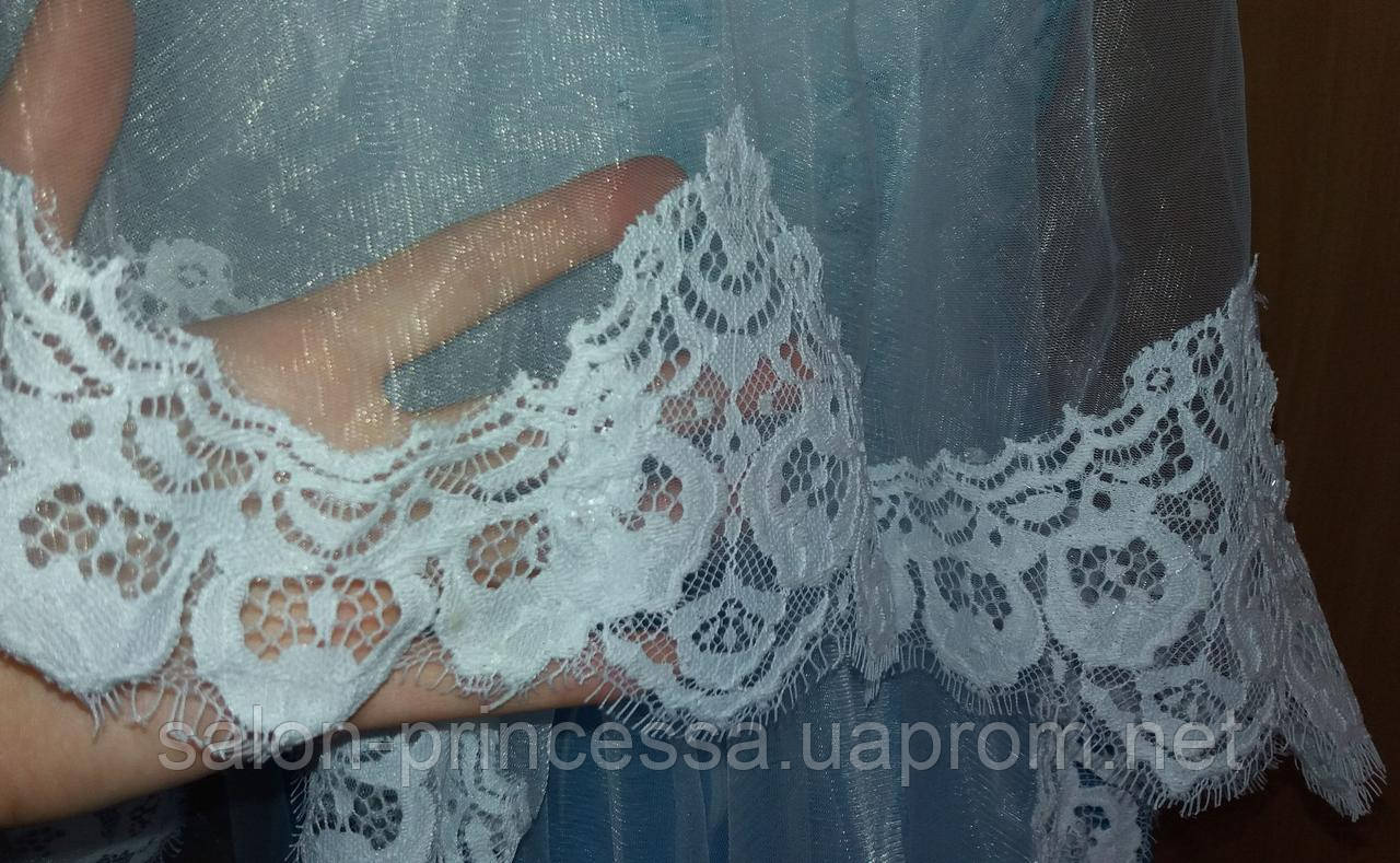 Кружевная свадебная фата мод. "Парижанка" белого цвета арт. Ф-Кд-10 - фото 4 - id-p1864841427