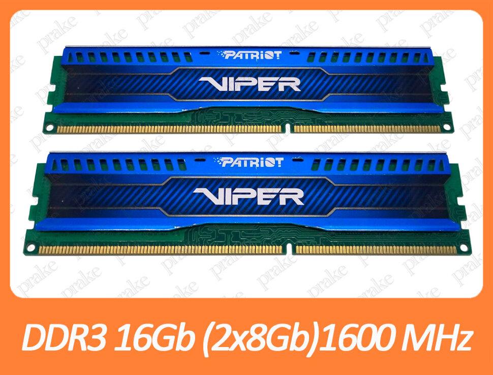 DDR3 16GB (2x8Gb) 1600 MHz (12800) Patriot Viper CL9 PVL316G160C9KB