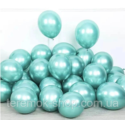 Кулі латексні хром зелена, повітряна куля 25 см 10" Китай