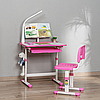 Дитяча парта з настільною лампою + стілець FunDesk Bellissima Pink рожевий для дівчинки, фото 7