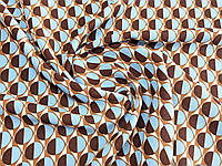 Шифон софт Грейс геометрическая абстракция, коричневый