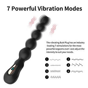 Вібратор анальний дуже потужний Anal Herringbone кульки ялинка 23 см