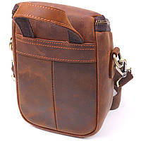 Компактная мужская сумка из натуральной винтажной кожи 21295 Vintage Коричневая высокое качество