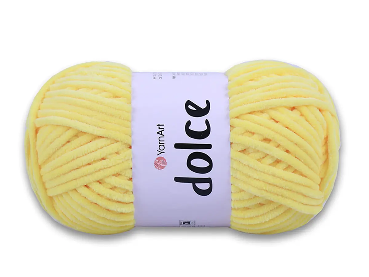 Нитки в'язальні YarnArt Dolce. 100 г. 120 м. Колір жовтий 761