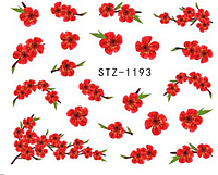 Слайдер водный для маникюра и дизайна ногтей STZ- 1193 цветы