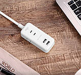 Подовжувач фільтр Aigo Power Strip (3 розетки та 2 USB) 1 m AC0320, фото 3