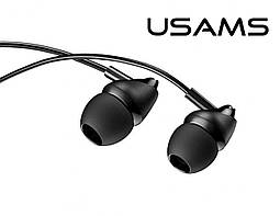 Навушники вакуумні провідні з мікрофоном Usams EP-39, чорні