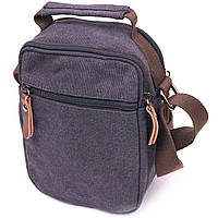 Небольшая мужская сумка из плотного текстиля 21243 Vintage Черная высокое качество