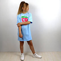 2568-54бл Блакитне плаття-футболка для дівчаток Тм Авекс розмір 110 см, фото 3