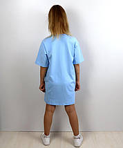 2568-54бл Блакитне плаття-футболка для дівчаток Тм Авекс розмір 110 см, фото 4