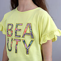 3265жів Жовта футболка для дівчинки Beauty тм Glo-story розмір 158-164 см, фото 4