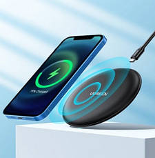 Зарядний пристрій Ugreen CD186 Wireless Charging Pad 15 W Чорний, фото 6