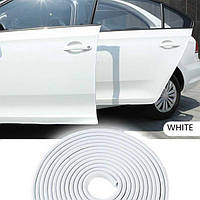 Усиленная защита кромки дверей авто (торцевой молдинг) белая армированная 5м