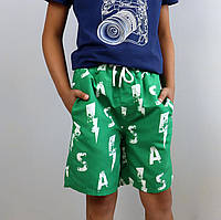 Пляжні шорти для хлопчика тм Glo-story зелені розмір 134 см