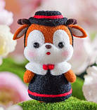 Набір для валяння Лисичка у капелюшку + інструменти + брелок, фото 3