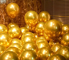 Повітряні кулі Хром золото, латексна куля для фотозони 30 см 12" 1 шт Китай