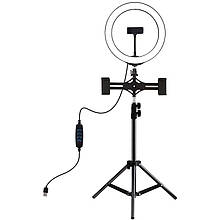 Кільцева USB LED лампа Puluz PKT3053B 10"+ штатив 1.1 м